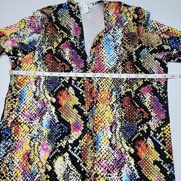 NWT Love J Women's Swimsuit Cover-up Open Front Size Sm Rainbow Snakeskin Beach - Picture 11 of 13